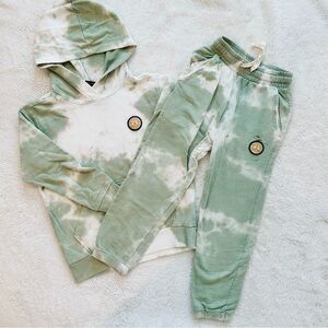 Kids Green Tie-Dye Hoodie and Joggers Set
